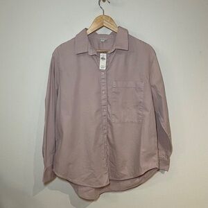 Aerie Button Down Garment Dyed Shirt Women's MD Pink Oversized Boyfriend NWT